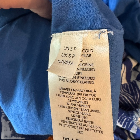 Anthropologie - Diaz Tiered Abstract Maxi Dress Blue White Boho Print Size SP - Picture 11 of 11